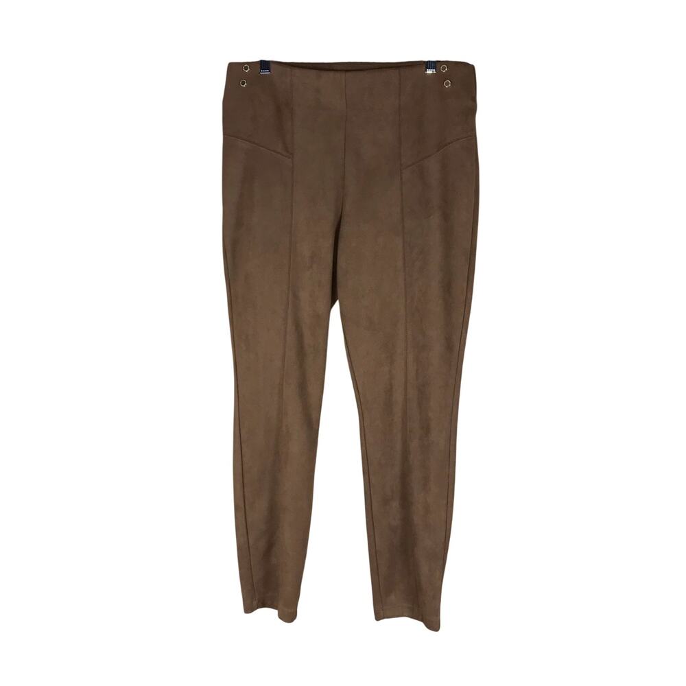 Marc New York Andrew Marc Leggings Women’s Large Brown Faux Suede Stretch Skinny
